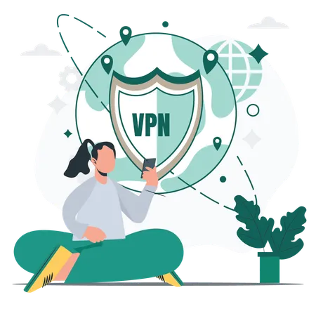 Seguridad VPN  Ilustración