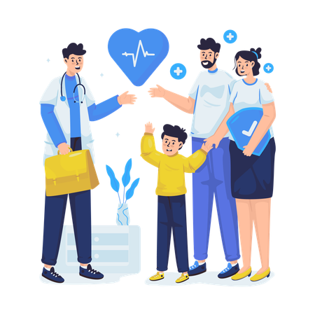 Seguro de salud familiar  Ilustración