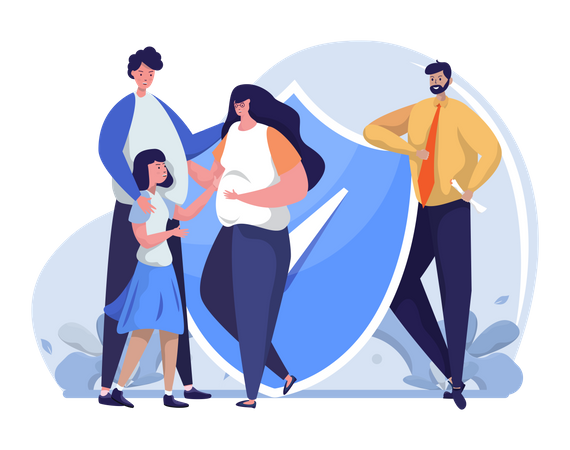 Seguro de vida familiar  Ilustração