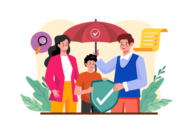 Seguro de vida familiar  Ilustração