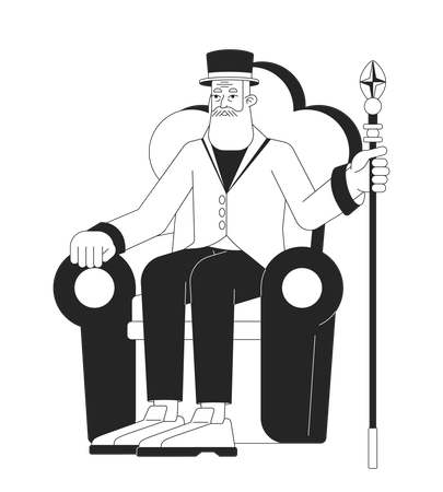 Seigneur assis sur une chaise  Illustration