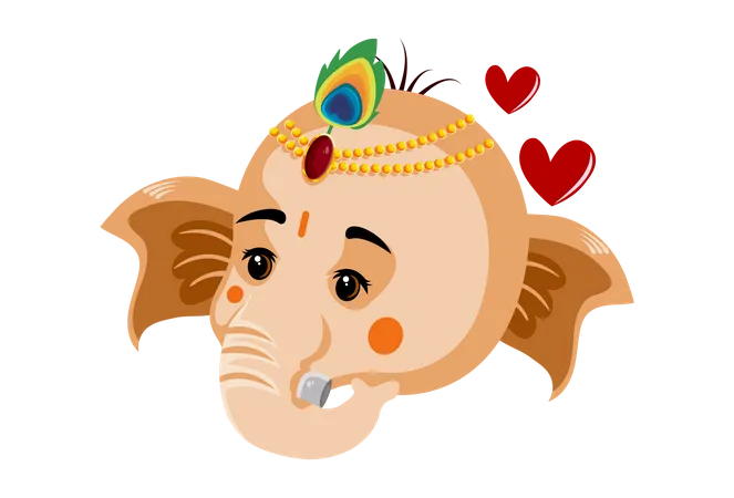 Visage du seigneur Ganesha  Illustration