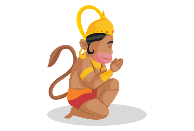 Seigneur Hanuman adorant Dieu  Illustration