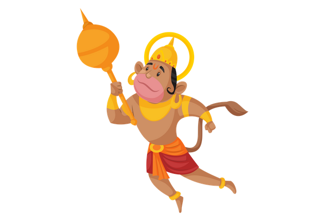 Seigneur Hanuman volant  Illustration