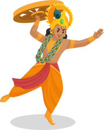 Roue de lancement du Seigneur Krishna  Illustration