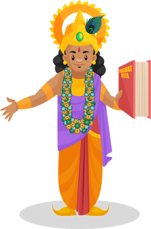 Seigneur Krishna tenant Bhagvat Geeta  Illustration