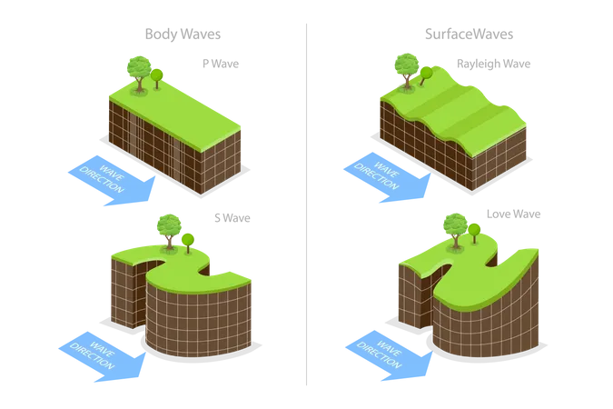 Seismic Waves  Illustration