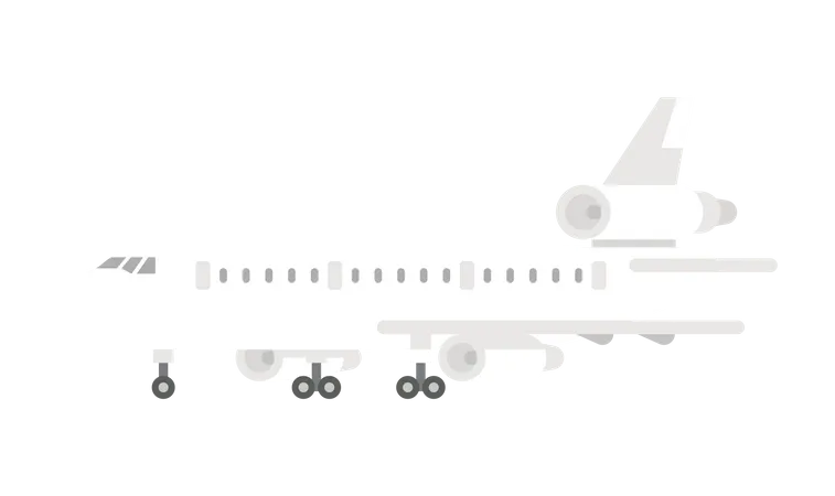 Seitenansicht des Flugzeugs  Illustration