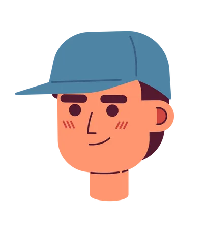 Zuversichtlich lächelnd Trainer Mann mit Baseball-Kappe  Illustration