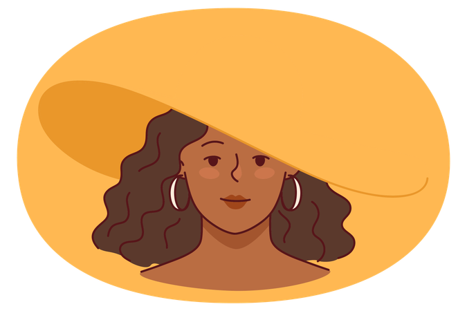 Selbstbewusste afroamerikanische Frau mit Hut  Illustration