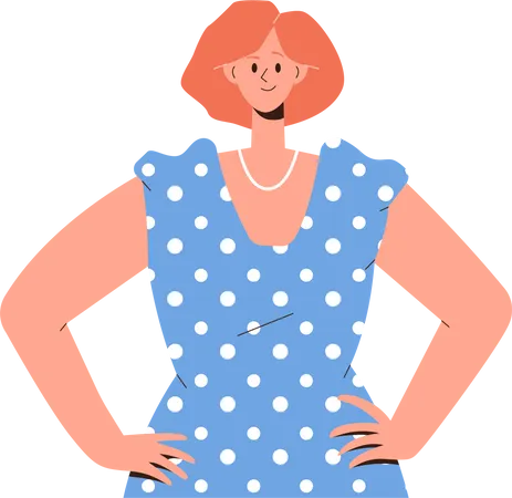 Selbstbewusste Frau im Kleid  Illustration