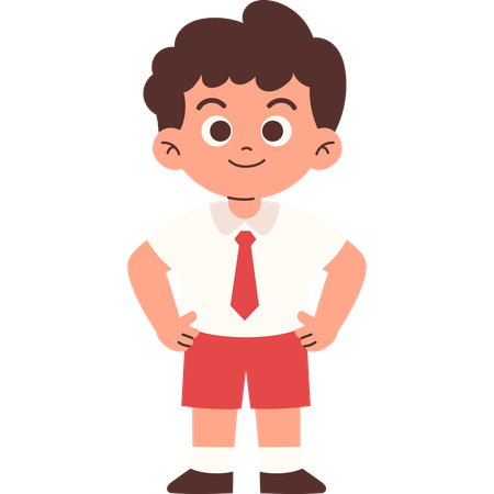 Selbstbewusster Student in stehender Pose  Illustration