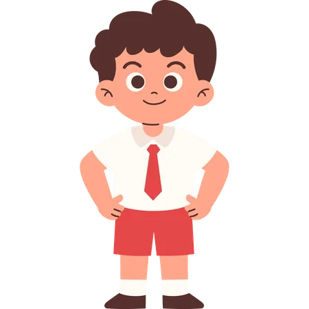 Selbstbewusster Student in stehender Pose  Illustration