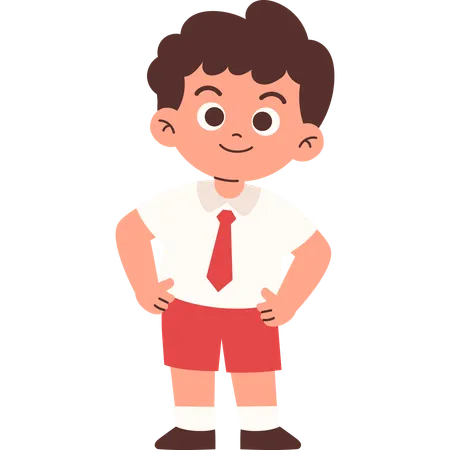 Selbstbewusster Student in stehender Pose  Illustration