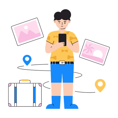 Select travel location  Illustration