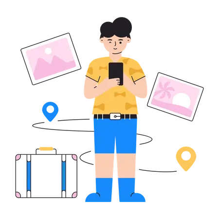Select travel location  Illustration