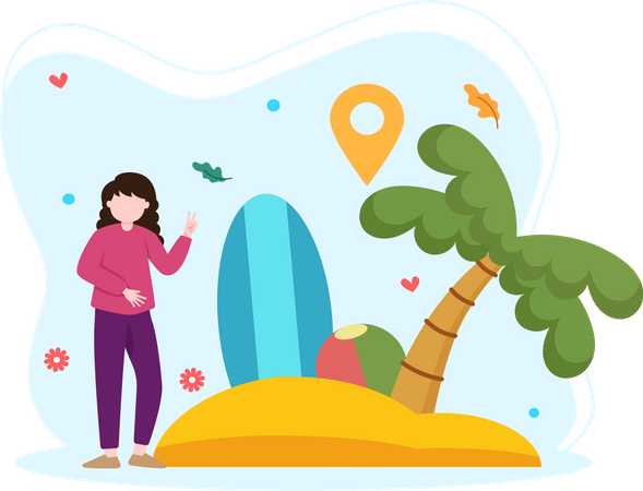 Select travel location  Illustration