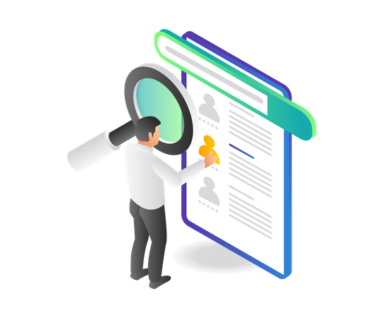 Selecting the best candidate for business cooperation  Illustration