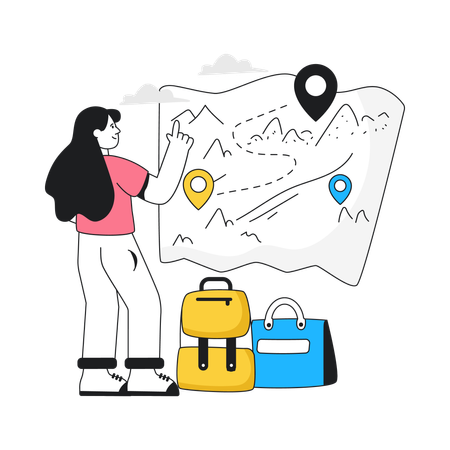 Selecting Travel Location  Illustration