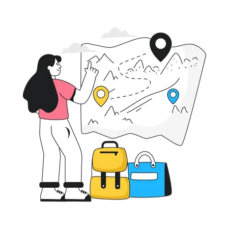 Selecting Travel Location  Illustration