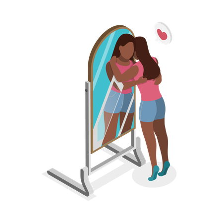 Self-acceptance and Love Yourself  Illustration