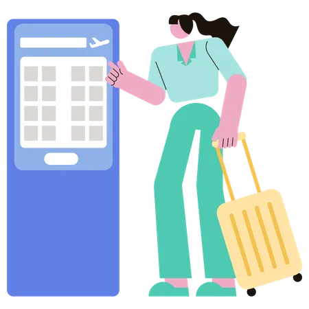 Self Check in Booth  Illustration