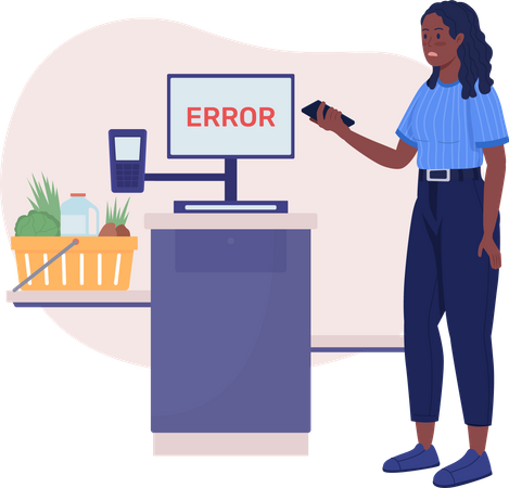 Self check out error  Illustration