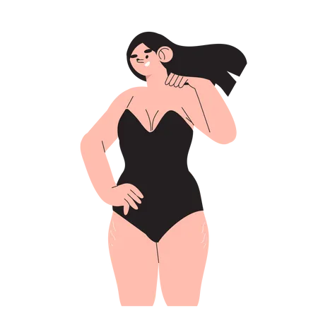 Self confident woman in lingerie Illustration