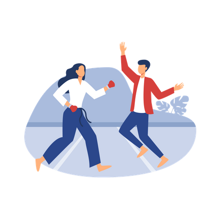 Self defense  イラスト