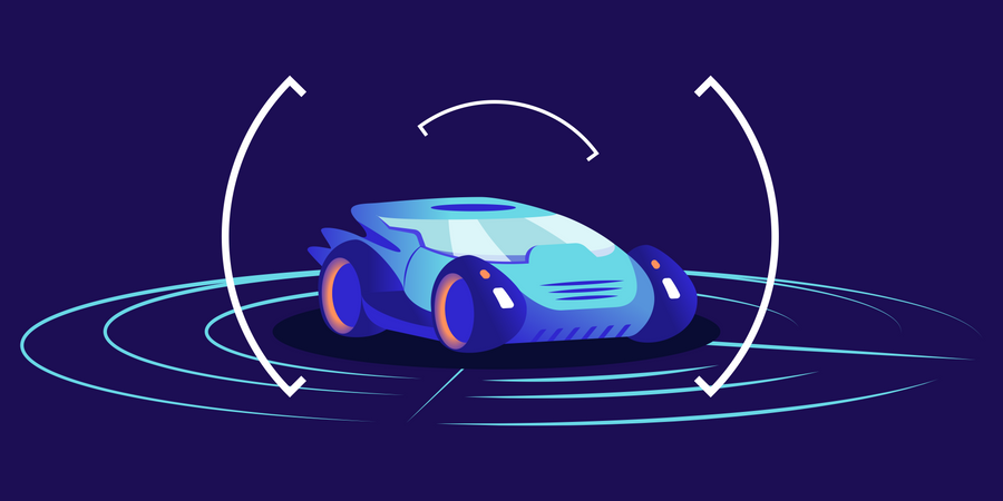 Self Driving Automobile  Illustration