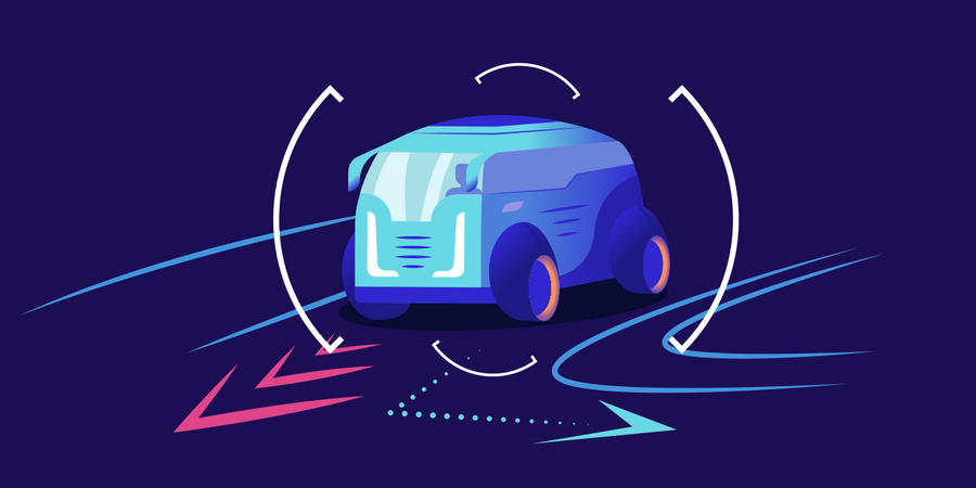 Self Driving Car  Illustration