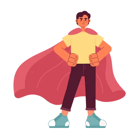 Believe In Yourself Flat Concept Vector Spot Illustration Self Motivated Man Wearing Superhero Cape 2 D Cartoon Character On White For Web UI Design Courage Isolated Editable Creative Hero Image Illustration