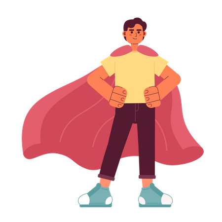 Self motivated man wearing superhero  Illustration