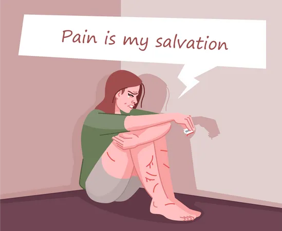 Self mutilation addiction  Illustration
