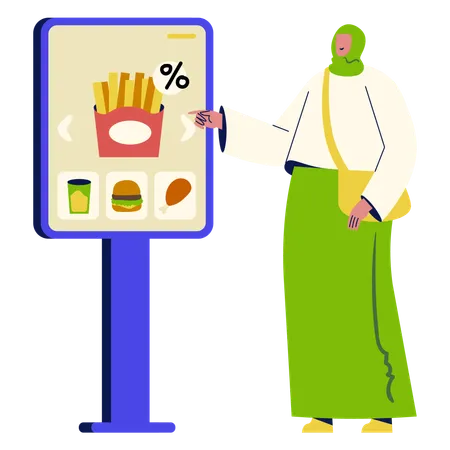 Self-Order Food Service  Illustration