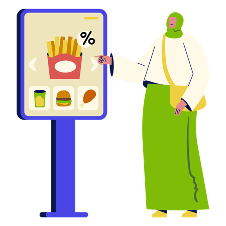 Self-Order Food Service  Illustration