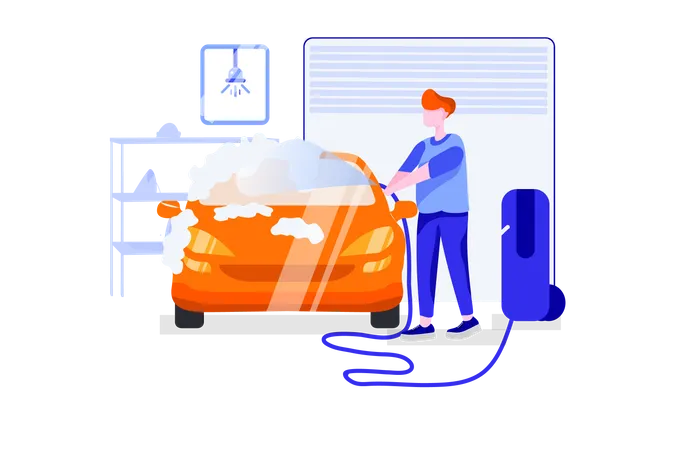 Self service car wash  Illustration