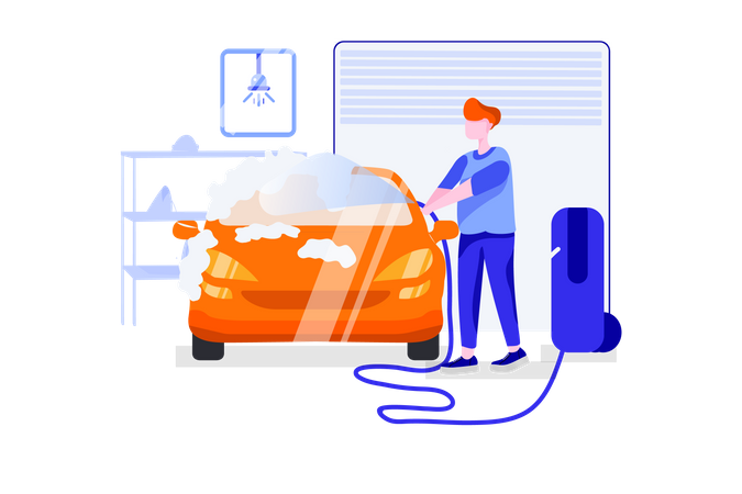 Self service car wash  Illustration