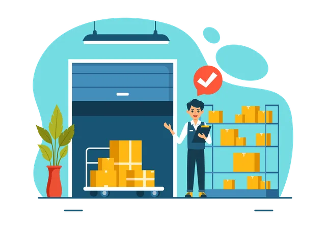 Self Storage Vector Illustration Featuring Cardboard Boxes Filled With Unused Items In A Mini Warehouse Or Rental Garage In A Flat Cartoon Background Illustration
