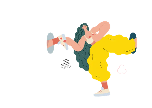 Life Unframed Self Support Modern Flat Vector Concept Illustration Of A Girl In Infinite Loop Metaphor Of Unpredictability Imagination Whimsy Cycle Of Existence Play Growth And Discovery 일러스트레이션