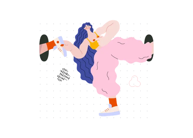 Life Unframed Self Support Modern Flat Vector Concept Illustration Of A Girl In Infinite Loop Metaphor Of Unpredictability Imagination Whimsy Cycle Of Existence Play Growth And Discovery 일러스트레이션
