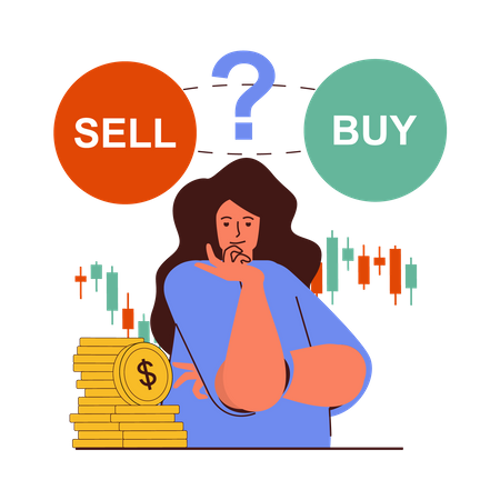 Sell and buy Illustration