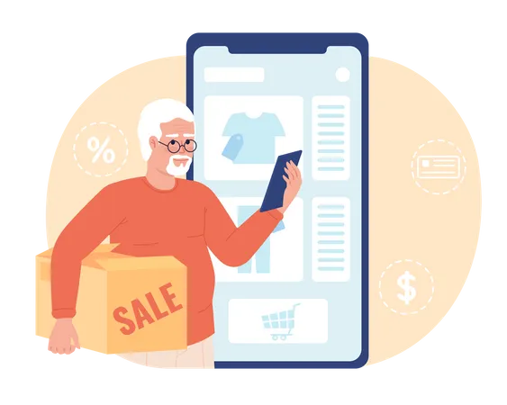 Sell used clothes online  Illustration