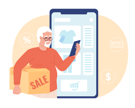 Sell used clothes online  Illustration