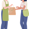 illustrations of seller and customer