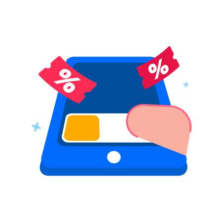 Seller giving discount in live shopping  Illustration