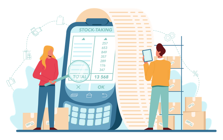 Seller stocktaking  Illustration