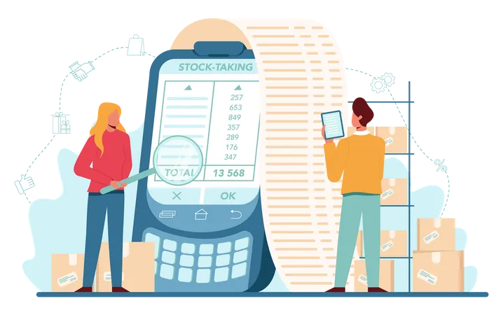 Seller stocktaking  Illustration