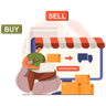 illustrations of selling goods