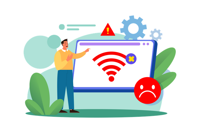 Sem conexão com a Internet  Ilustração